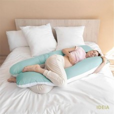 Подушка U-shape, П-подібна для вагітних та відпочинку ТМ IDEIA 140 x 75 x 20 см мята/біла
