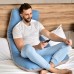 Подушка U-shape, П-подібна для сну та відпочинку з посиленням чохлом ТМ IDEIA 140 x 75 x 20 см джинс/сіра