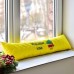 Подушка валик 15 x 90 см. декоративна, утеплювач для вікон та дверей, жовта з вишивкою, ТМ IDEIA