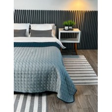 Покривало ArCloud 140 x 215 стьобане двостороннє в сумцi (Romb - Grey+Indian Teal)