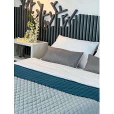 Покривало ArCloud 140 x 215 стьобане двостороннє в сумцi (Romb - Grey+Indian Teal)