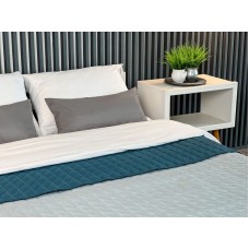 Покривало ArCloud 140 x 215 стьобане двостороннє в сумцi (Romb - Grey+Indian Teal)