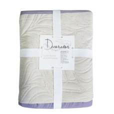 Покривало Decorator 210 x 215 двостороннє Листя бузково/бежеве
