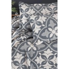 Покривало муслінове Blooming Bedspread 240 x 260 + наволочки 2 шт 50 x 70 (Pandora Blue), ТМ First Choice