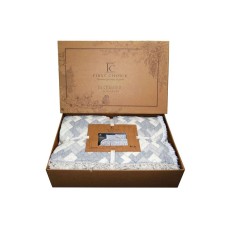 Покривало муслінове Blooming Bedspread 240 x 260 + наволочки 2 шт 50 x 70 (Pandora Blue), ТМ First Choice