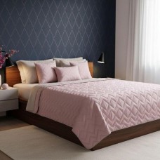 Покрывало ЛЮКС TM IDEIA 220 x 240 см пудра/св.сірий