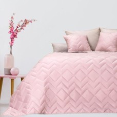Покрывало ЛЮКС TM IDEIA 220 x 240 см пудра/св.сірий