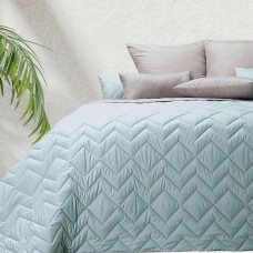 Покрывало ЛЮКС TM IDEIA 240 x 260 см мята/св.сірий