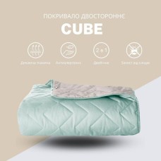 Покрывало ЛЮКС TM IDEIA 240 x 260 см мята/св.сірий