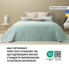 Покрывало ЛЮКС TM IDEIA 240 x 260 см мята/св.сірий