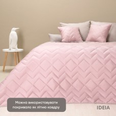 Покрывало ЛЮКС TM IDEIA 240 x 260 см пудра/св.сірий