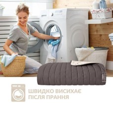 Двостороннє покривало 220 x 240 см євро + 2 декоративні подушки з вишивкою, шоколад, беж, ТМ IDEIA