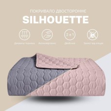Двостороннє покривало 220 x 240 см та 2 шт подушки 50 x 50 см з вишивкою, ТМ IDEIA