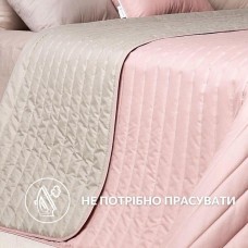 Двостороннє покривало Люкс 220 x 240 см. євро, антиалергенне волокно, пудра, світло-сіре, ТМ IDEIA