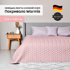 Покривало на ліжко Warmis Мікрофібра 220 x 240 см. двостороннє пудра/сіре, ТМ Ідея