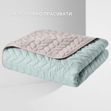 Покривало на ліжко Warmis Мікрофібра 220 x 240 см. двостороннє м’ятне/сіре, ТМ Ідея