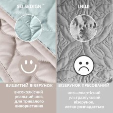 Покривало на ліжко Warmis Мікрофібра 220 x 240 см. двостороннє м’ятне/сіре, ТМ Ідея
