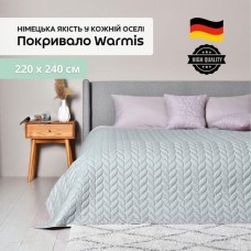 Покривало на ліжко Warmis Мікрофібра 220 x 240 см. двостороннє м’ятне/сіре, ТМ Ідея