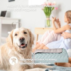 Покривало на ліжко Warmis Мікрофібра 220 x 240 см. двостороннє м’ятне/сіре, ТМ Ідея