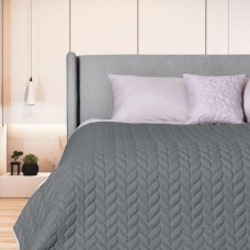 Покривало на ліжко Warmis євро 220 x 240 см двостороннє, графіт, світло-сіре, ТМ IDEIA