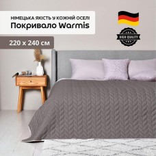 Покривало на ліжко Warmis Мікрофібра 220 x 240 см. двостороннє, сіро-бежеве, ТМ Ідея