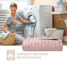 Двостороннє покривало Люкс 240 x 260 см. євро, антиалергенне волокно, пудра, світло-сіре, ТМ IDEIA