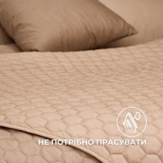 Покривало на ліжко какао/беж Silhouette 240 x 260 IDEIA двостороннє, міцна стібка тканини, антиалергенне волокно