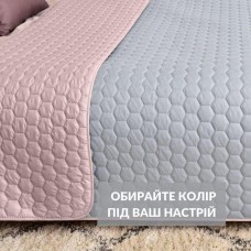 Покривало на ліжко м’ята/беж Silhouette 220 x 240 IDEIA двостороннє, міцна стібка тканини, антиалергенне волокно