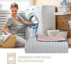 Покривало на ліжко м’ята/беж Silhouette 220 x 240 IDEIA двостороннє, міцна стібка тканини, антиалергенне волокно