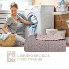 Покривало на ліжко Silhouette какао/беж 220 x 240 IDEIA двостороннє, міцна стібка тканини, антиалергенне волокно