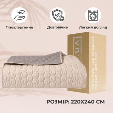 Покривало на ліжко Silhouette какао/беж 220 x 240 IDEIA двостороннє, міцна стібка тканини, антиалергенне волокно
