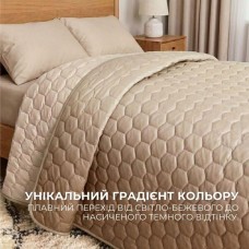 Покривало на ліжко Silhouette какао/беж 220 x 240 IDEIA двостороннє, міцна стібка тканини, антиалергенне волокно