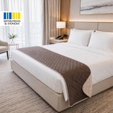 Покривало Саше Hotel Style 70 x 240 см мікрофібра двостороннє стьобане готельне шоколад, беж