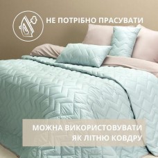 Покривало стьобане двостороннє ЛЮКС TM IDEIA 220 x 240 см мята/св.сіре