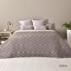Покривало стьобане двостороннє ЛЮКС TM IDEIA 240 x 260 см сірий/беж