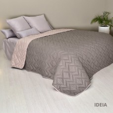 Покривало стьобане двостороннє ЛЮКС TM IDEIA 240 x 260 см сірий/беж