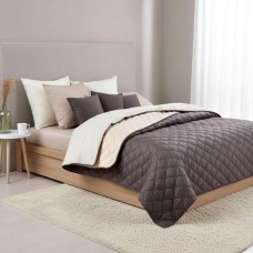 Покривало стьобане двостороннє Стиль Cube TM IDEIA 210 x 240 см шоколад/беж