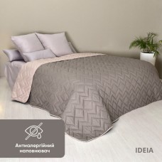 Покривало стьобане двостороннє стиль IZZI TM IDEIA 220 x 240 см сірий/беж Покривало стьобане двостороннє стиль IZZI TM IDEIA 220 x 240 см сірий/беж