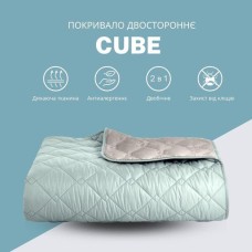 Покрывало Стиль Cube TM IDEIA 210 x 240 см мята/св.сірий
