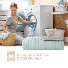 Покривало Стиль Люкс мікрофібра 240 x 260 см євро двостороннє, м’ята, світло-сіре, TM IDEIA