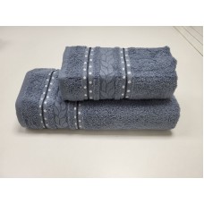 Рушники махрові 2 шт VIP COTTON FILIZ, джинс