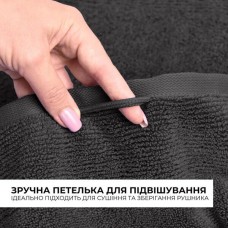 Рушник махровий банний, 70 x 140 см, щільність 600 г/м2, темно-сірий, ТМ IDEIA