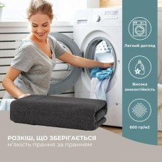 Рушник махровий банний, 70 x 140 см, щільність 600 г/м2, темно-сірий, ТМ IDEIA