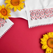 Рушник серветки з українським орнаментом Ideia 40 x 140 см з мереживом