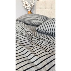 Постільна білизна Style Washed Cotton, варена бавовна, сіра в чорну смужку Постільна білизна Style Washed Cotton, варена бавовна, сіра в чорну смужку