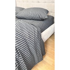 Постільна білизна Style Washed Cotton, варена бавовна, сіра в чорну смужку Постільна білизна Style Washed Cotton, варена бавовна, сіра в чорну смужку