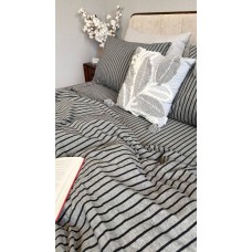 Постільна білизна Style Washed Cotton, варена бавовна, сіра в чорну смужку Постільна білизна Style Washed Cotton, варена бавовна, сіра в чорну смужку