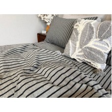 Постільна білизна Style Washed Cotton, варена бавовна, сіра в чорну смужку Постільна білизна Style Washed Cotton, варена бавовна, сіра в чорну смужку