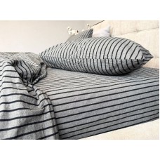 Постільна білизна Style Washed Cotton, варена бавовна, сіра в чорну смужку Постільна білизна Style Washed Cotton, варена бавовна, сіра в чорну смужку