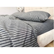 Постільна білизна Style Washed Cotton, варена бавовна, сіра в чорну смужку Постільна білизна Style Washed Cotton, варена бавовна, сіра в чорну смужку